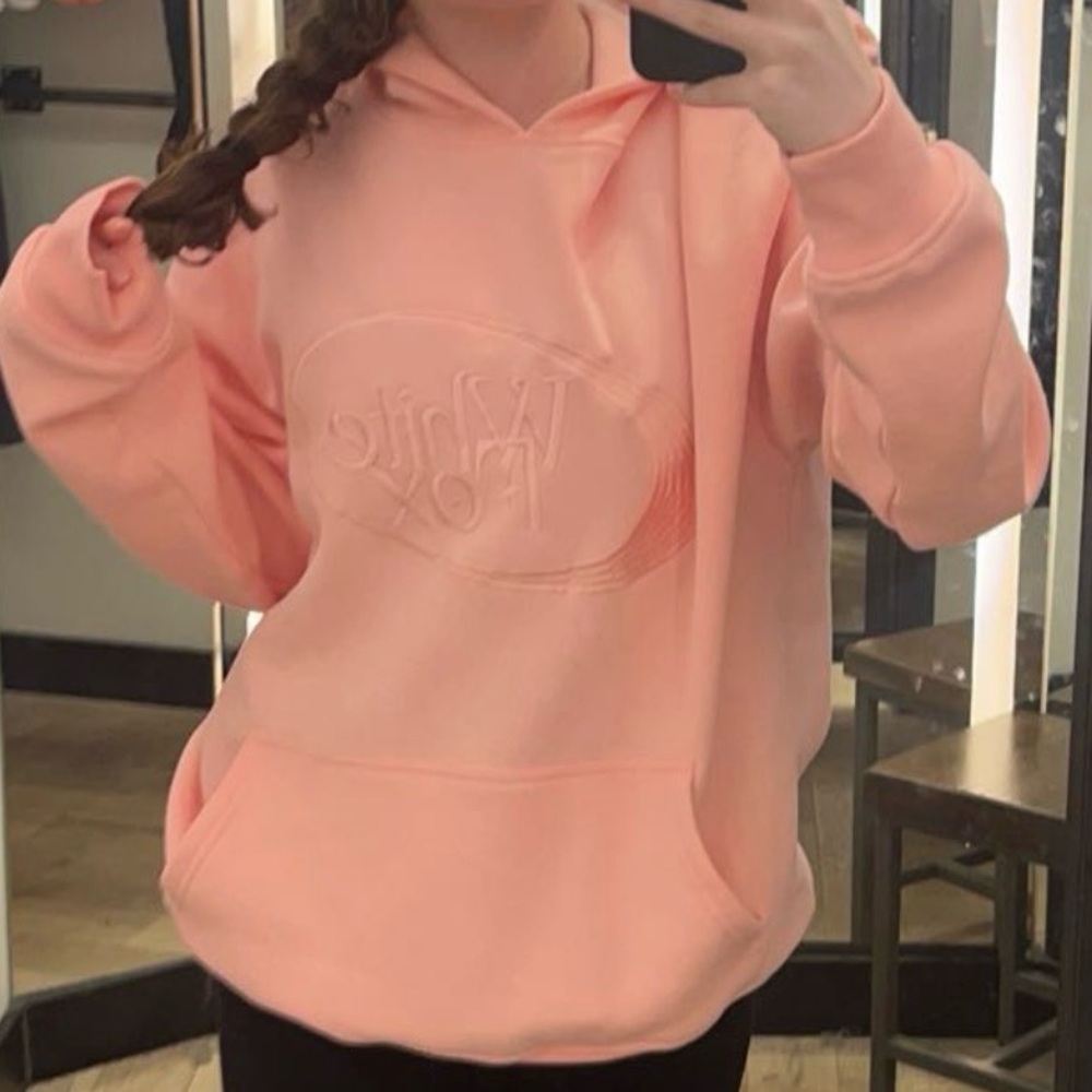 Pink White Fox Hoodie Sweatshirt